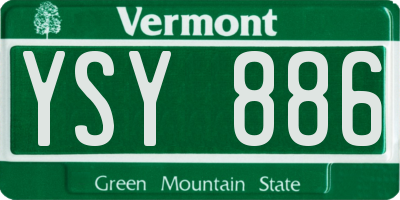 VT license plate YSY886
