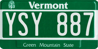 VT license plate YSY887