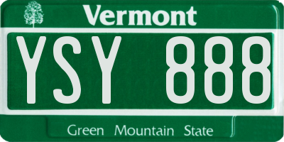 VT license plate YSY888