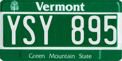 VT license plate YSY895