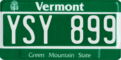 VT license plate YSY899