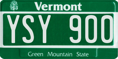 VT license plate YSY900