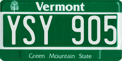VT license plate YSY905
