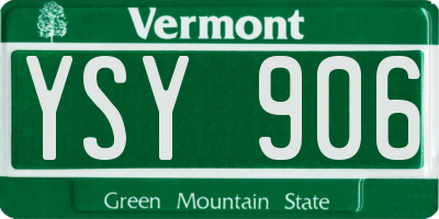 VT license plate YSY906