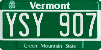 VT license plate YSY907