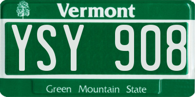 VT license plate YSY908