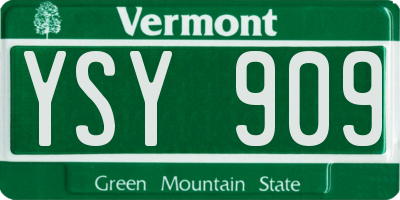 VT license plate YSY909