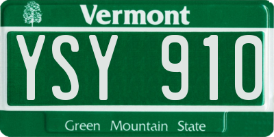 VT license plate YSY910