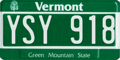 VT license plate YSY918