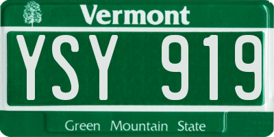VT license plate YSY919