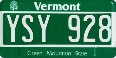 VT license plate YSY928