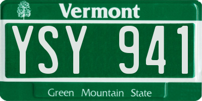 VT license plate YSY941