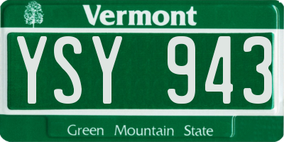 VT license plate YSY943