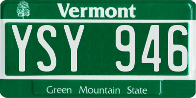 VT license plate YSY946