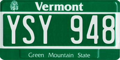 VT license plate YSY948