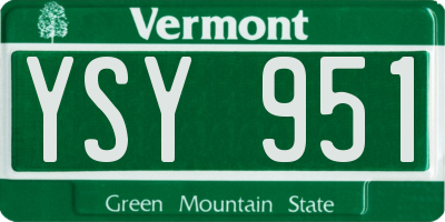VT license plate YSY951