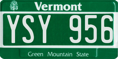 VT license plate YSY956