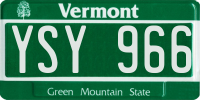 VT license plate YSY966