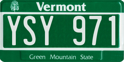VT license plate YSY971