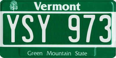 VT license plate YSY973
