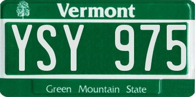 VT license plate YSY975
