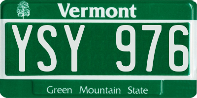 VT license plate YSY976