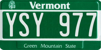 VT license plate YSY977