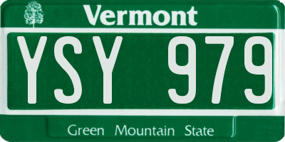VT license plate YSY979