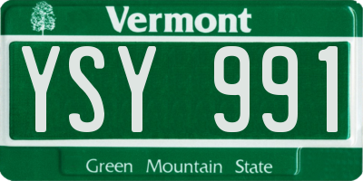 VT license plate YSY991