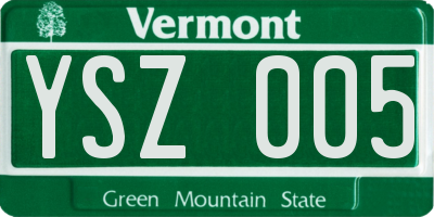 VT license plate YSZ005