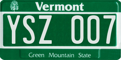 VT license plate YSZ007