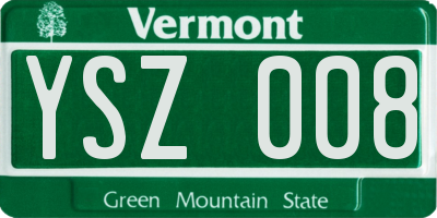 VT license plate YSZ008