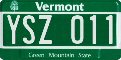 VT license plate YSZ011
