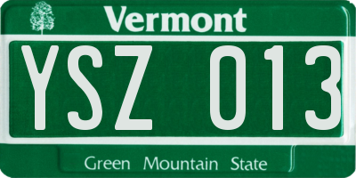 VT license plate YSZ013