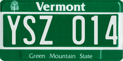 VT license plate YSZ014