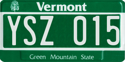 VT license plate YSZ015