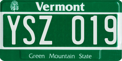 VT license plate YSZ019