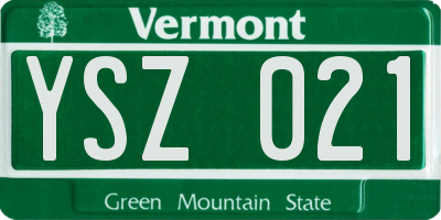 VT license plate YSZ021