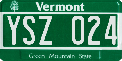 VT license plate YSZ024
