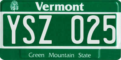 VT license plate YSZ025