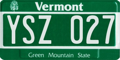 VT license plate YSZ027