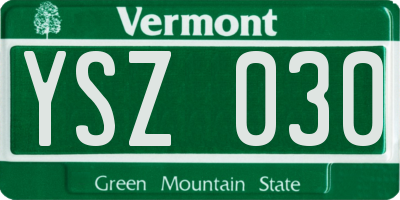 VT license plate YSZ030