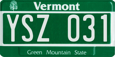 VT license plate YSZ031