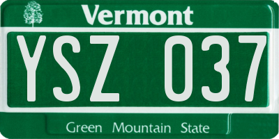 VT license plate YSZ037