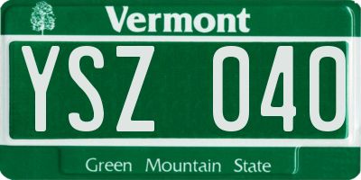 VT license plate YSZ040