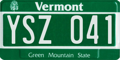 VT license plate YSZ041