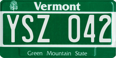 VT license plate YSZ042