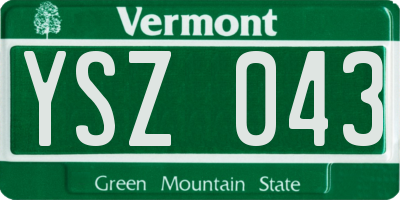 VT license plate YSZ043
