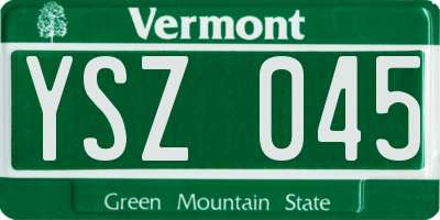 VT license plate YSZ045