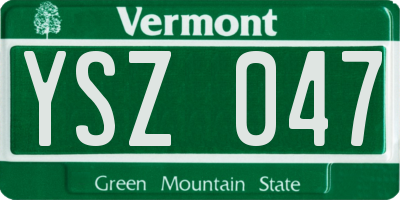 VT license plate YSZ047